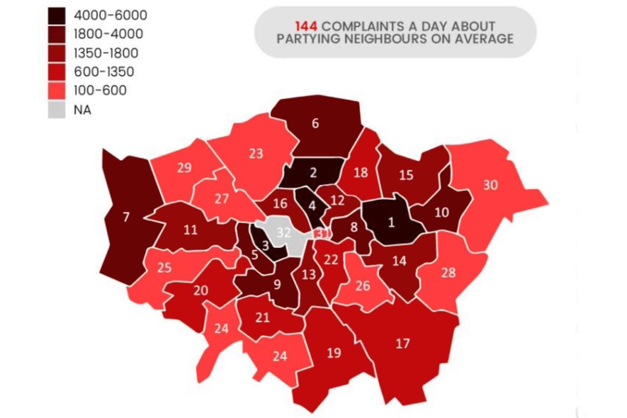 Noisiest party borough: Newham had the most complaints