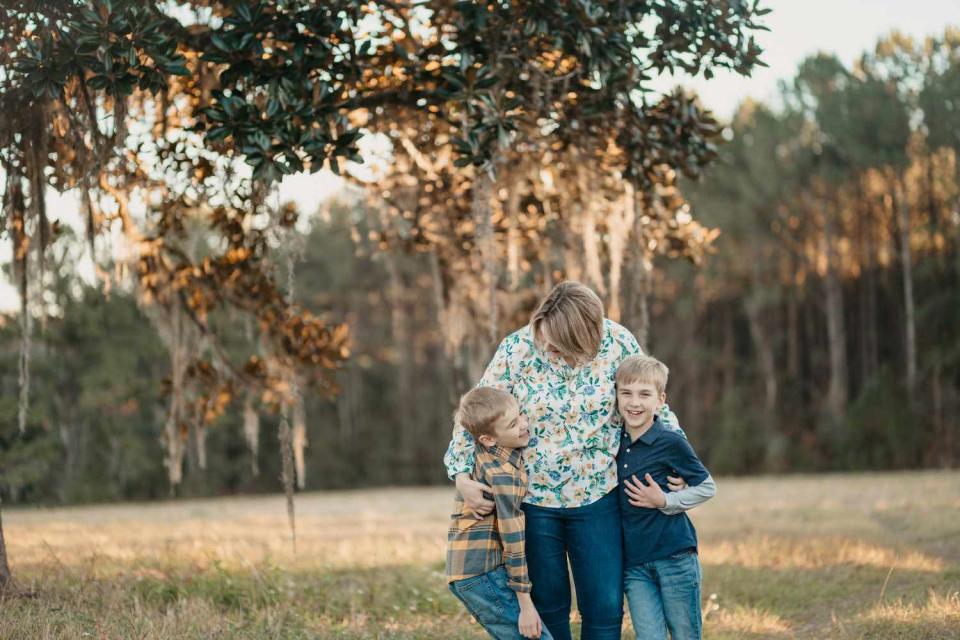 Elsbeth W. Russell with her twin sons