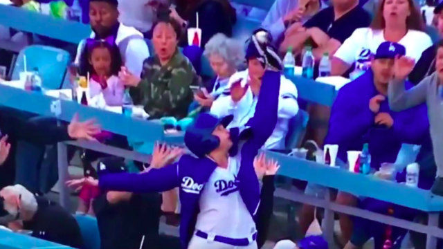 LA Man goes viral for catching foul ball during game while holding