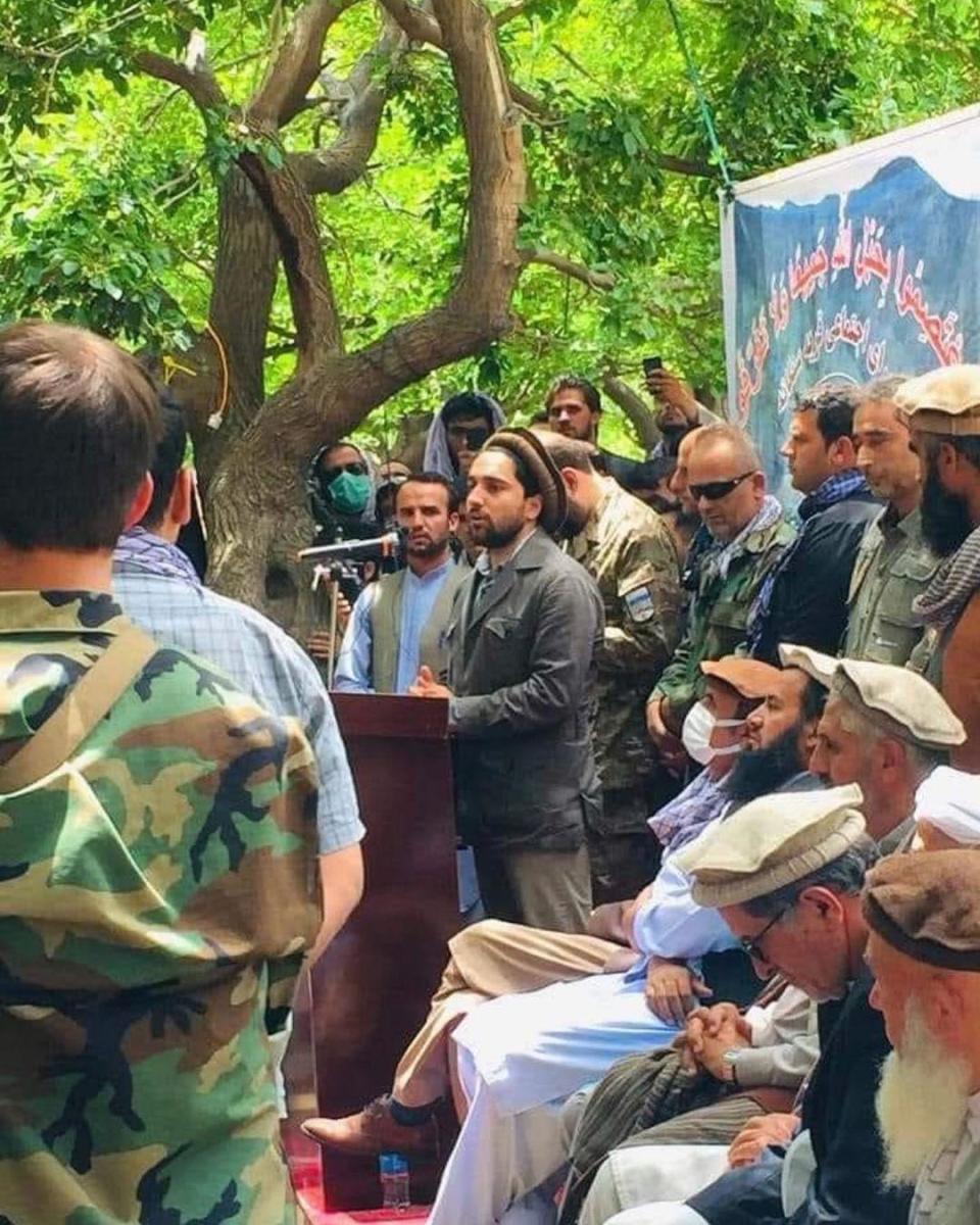 馬蘇德二世在阿富汗公開演講。（翻攝Ahmed Shah Massoud IG）