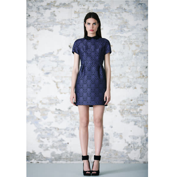 <b>Top 50 Christmas party dresses: </b>Brocade dress, £70 <a href="http://www.warehouse.co.uk/beaded-collar-jacquard-dress./dresses/warehouse/fcp-product/4353071240" rel="nofollow noopener" target="_blank" data-ylk="slk:Warehouse;elm:context_link;itc:0;sec:content-canvas" class="link ">Warehouse</a>