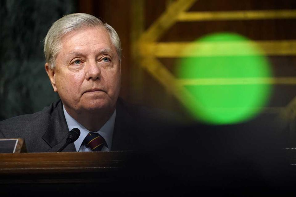 Sen. Lindsey Graham, R-S.C., listens during a Senate Judiciary Committee hearing on Capitol Hill in Washington, Tuesday, Nov. 10, 2020, on a probe of the FBI's Russia investigation. (AP Photo/Susan Walsh, Pool)