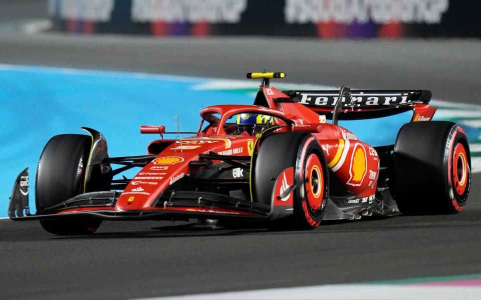 Ferrari driver Oliver Bearman of Britain steers his car during the qualifying session ahead of the Formula One Saudi Arabian Grand Prix at the Jeddah Corniche Circuit in Jeddah, Saudi Arabia, Friday, March 8, 2024. Saudi Arabian Grand Prix will be held on Saturday, March 9, 2024