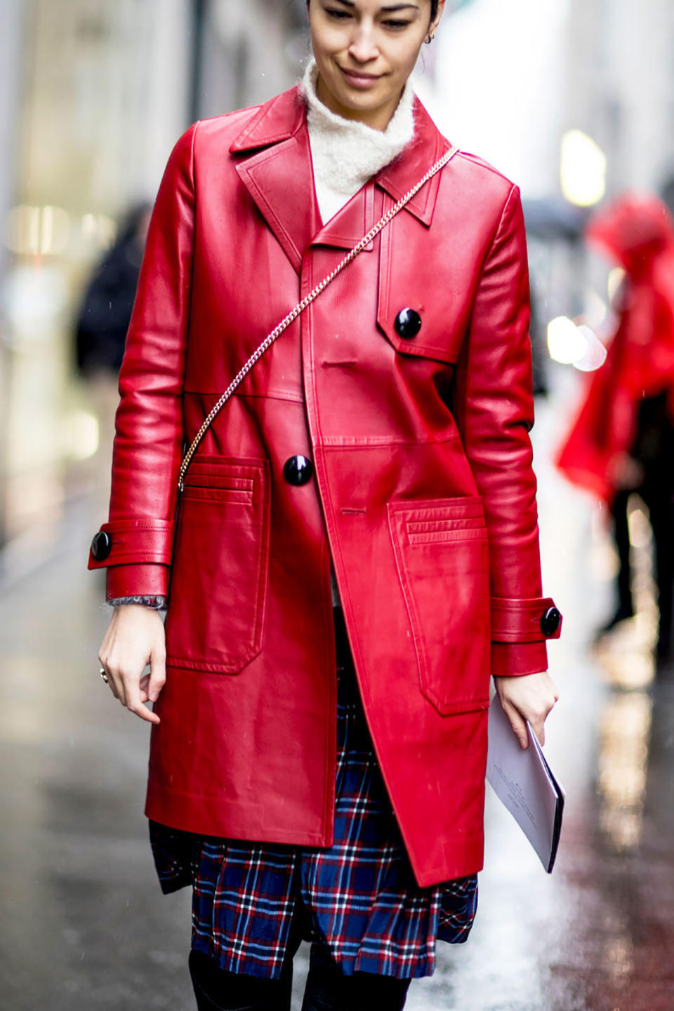 Caroline Issa In A Red Leather Coat