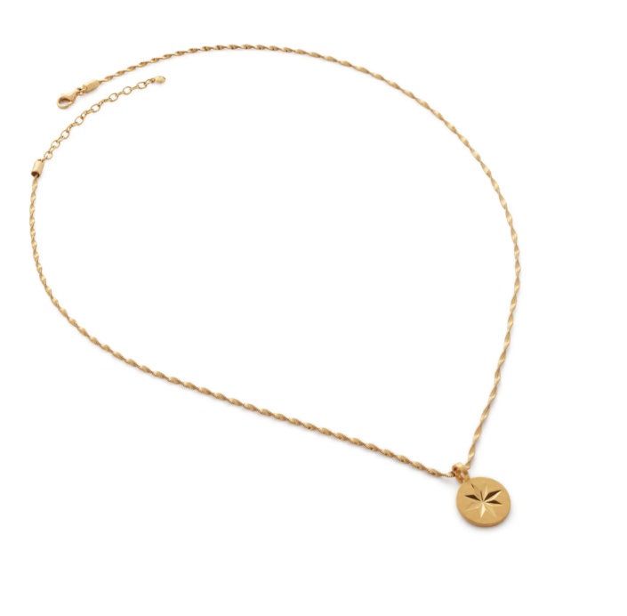 Monica Vinader Guiding Star Pendant Necklace in gold on white background (Photo via Nordstrom)