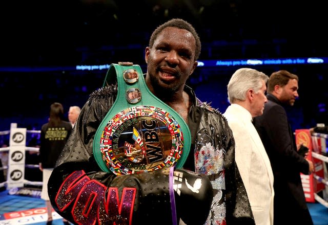 Dillian Whyte. the WBC's mandatory challenger, has won 28 of his 30 professional fights (Bradley Collyer/PA)