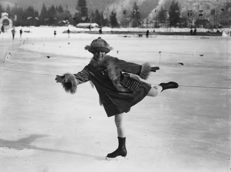 The Norwegian skater on&nbsp;the ice at Chamonix during the Winter Olympics in 1924 when <a href="https://www.olympic.org/sonja-henie" target="_blank">she was just 11</a>.