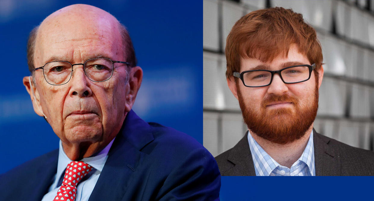 Wilbur L. Ross and Chuck Johnson. (Photos: Mike Blake/Reuters, Twitter)