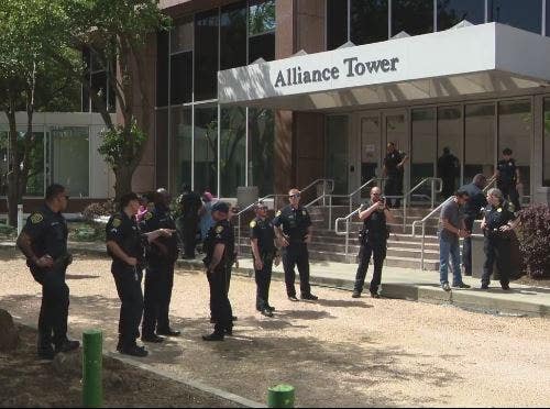 Police outside Houston IRS office