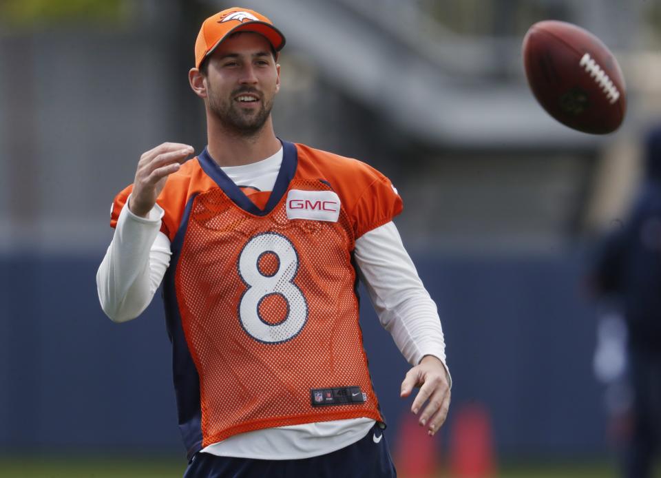 The kid can kick it: Denver's Brandon McManus hit a 73-yard try in practice. (AP)