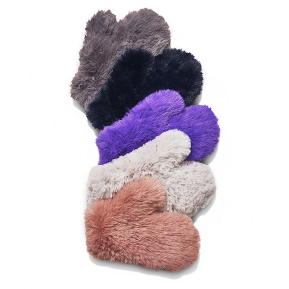 Glamourpuss NYC Knitted Faux Fur Mitten