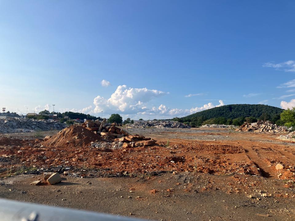 The former Staunton Mall has been demolished, but the rubble remains with no timeline on when it will be removed.