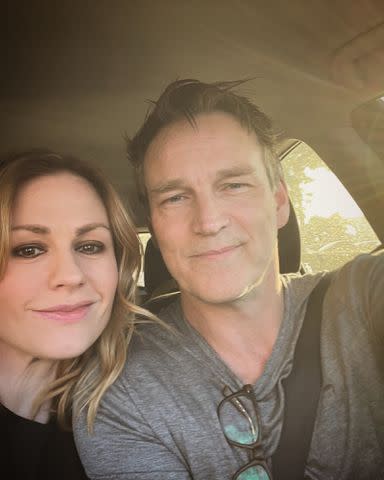 <p>Anna Paquin Instagram</p> Anna Paquin and Stephen Moyer.