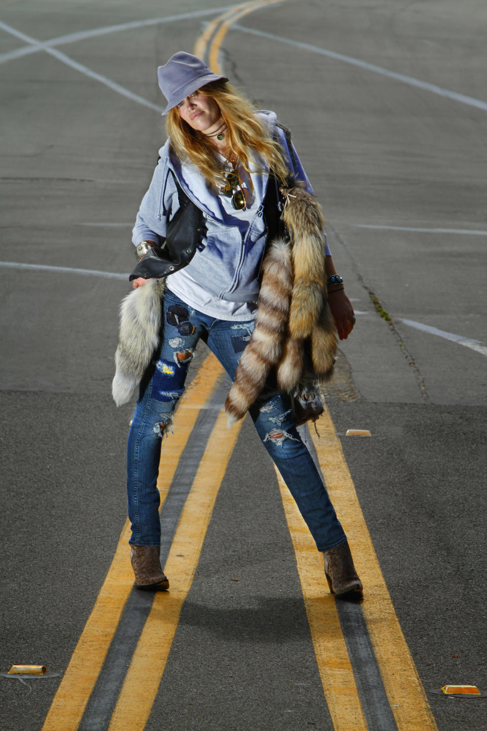 Jennifer Herrema models her denim line with Volcom. (Photo: Don Bartletti / Los Angeles Times)