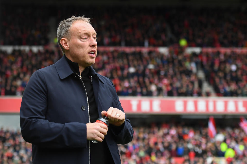 Steve Cooper, Nottingham Forest head coach during the Premier League match between Nottingham Forest and Wolverhampton Wanderers at the City Ground, Nottingham on Saturday 1st April 2023. (Photo by Jon Hobley/MI News/NurPhoto via Getty Images)