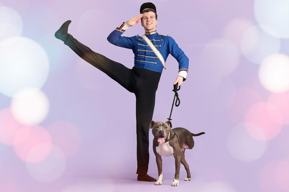Adoptable Dogs from Stray Rescue of St. Louis with Dancers from St. Louis Ballet