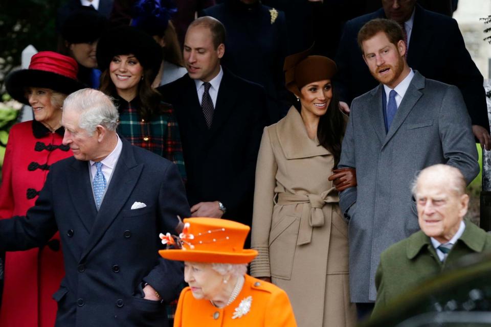 Royals following the traditional Christmas Day church service (AP)