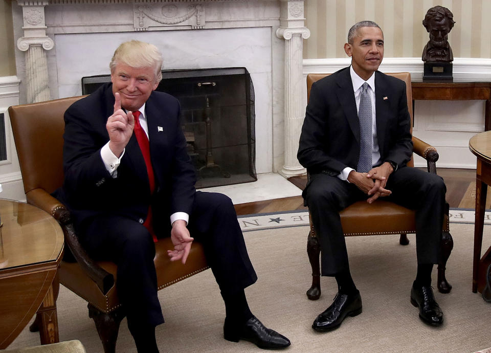 Donald Trump meets with Obama at the White House