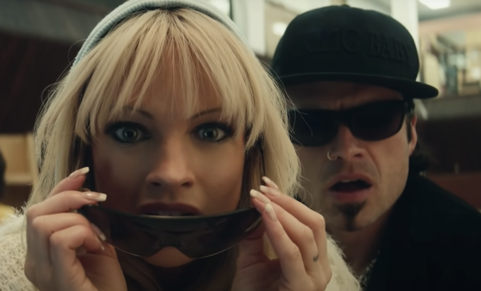 Lily James and Sebastian Stan play Pamela Anderson and Tommy Lee in the upcoming Hulu miniseries, 'Pam & Tommy' (Photo: Hulu/YouTube)