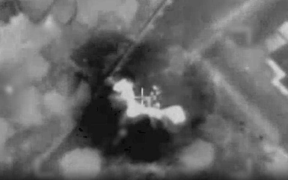 Footage released by the IDF shows its retaliatory strike on a Hezbollah position this morning