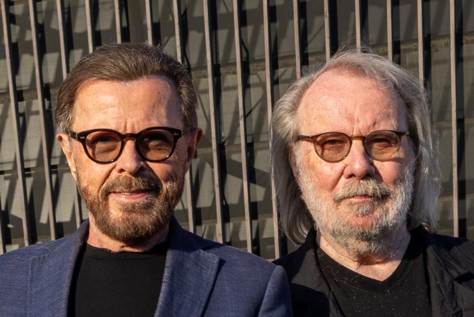 Björn Ulvaeus and Benny Andersson outside the Abba Voyage arena (Bjorn Ulvaeus and Benny Andersson)