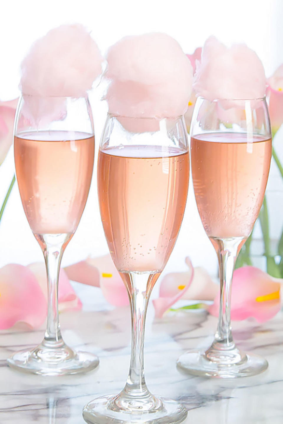 Cotton Candy Champagne Cocktails