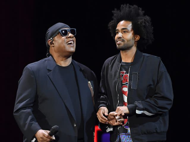 ANGELA WEISS/AFP Stevie Wonder and his son Kwame Morris in 2017.