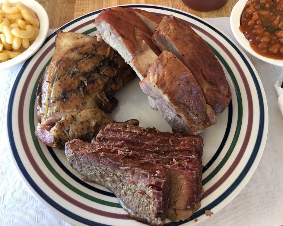 Smoked brisket chicken and ribs from Grandpa's Southern Bar-B-Q