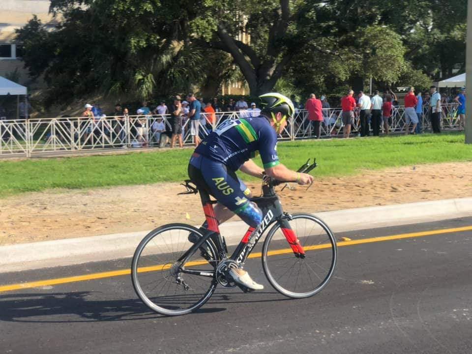 Picture of Mark cycling, since the crash, Mark has competed in various different sports, going to the Invictus Games