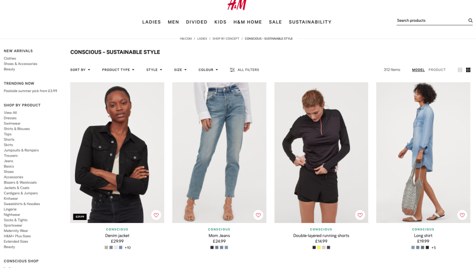 H&M's has launched an eco-friendly line but questions remain about whether a business founded on supplying cheap and fast clothes will ever be sustainble. Image: H&M