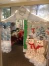 <p>This worker has created their very own snowy grotto.</p>