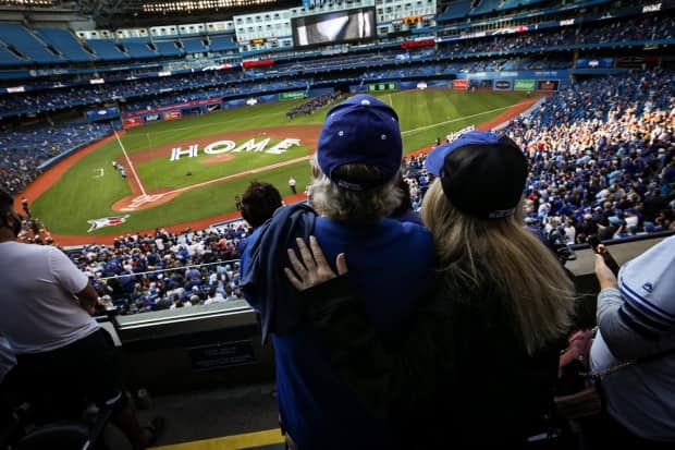 Toronto Blue Jays fans returned to Rogers Centre on Friday for the first home game since Sept. 29, 2019. (Evan Tsuyoshi Mitsui/CBC - image credit)