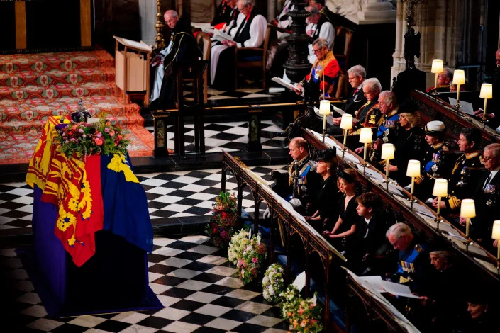 Members of the royal family attend the Committal Service for Queen Elizabeth II at St George's Chapel, at Windsor Castle, Windsor, England.