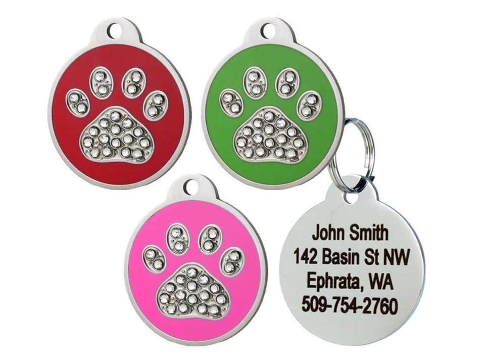 GoTags Paw Print Personalized Pet Tags