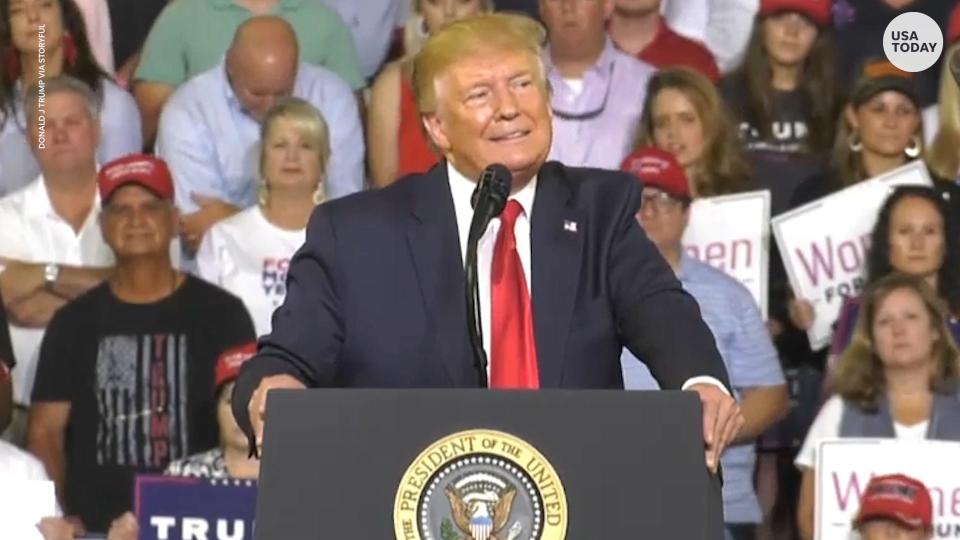 'Send her back!': Crowd at Trump rally chants as Trump criticizes Rep. Ilhan Omar