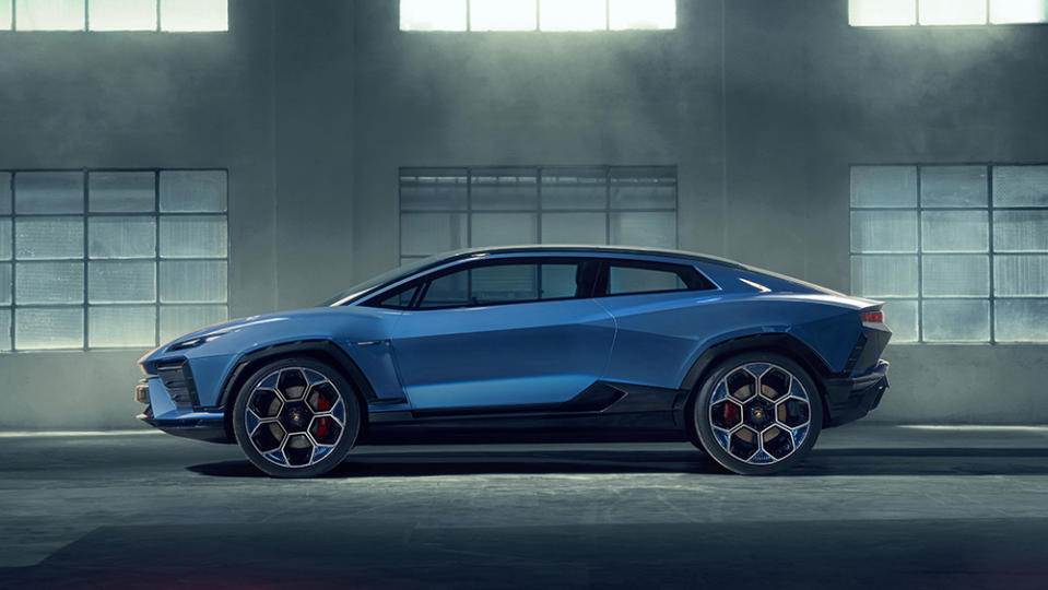 The Lamborghini Lanzador concept from the side