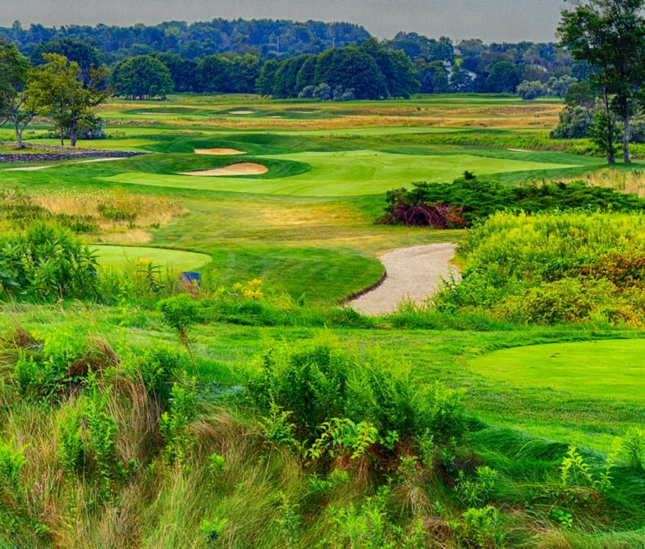 <p>Located on the grounds of a former nursery, this links-style track in America’s smallest state will, remind you of a romp along the Irish coastline thanks to its Atlantic Ocean views, knee-high fescue, and gorse-like shrubbery. The foliage has a purpose: The course is a certified Audubon Cooperative Sanctuary. While you’re walking between holes, keep an eye out for birds that frequent the course’s nest boxes and treelines.</p>