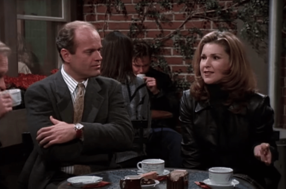 Kelsey Grammer and Peri Gilpin in "Frasier"