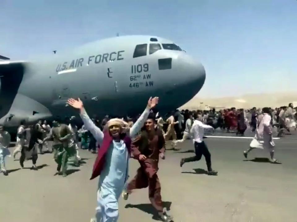 Chaos at Kabul airport (AP)