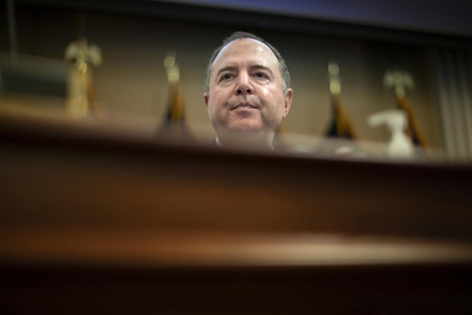 Rep. Adam B. Schiff during a House Select Committee to Investigate the January 6th hearing preparation day.