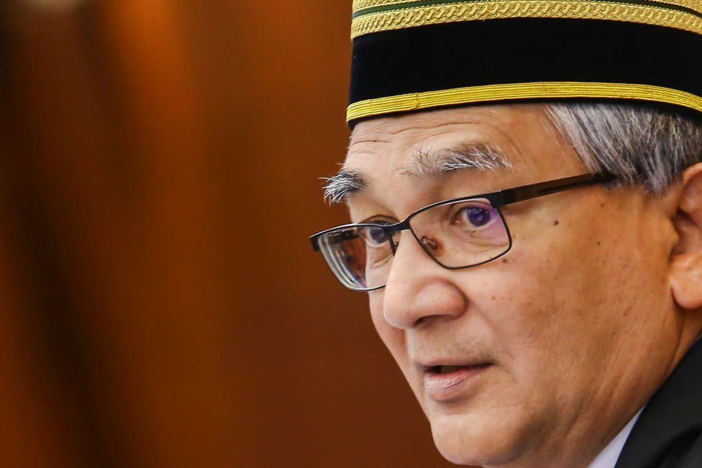 Dewan Rakyat Speaker Datuk Mohamad Ariff Md Yusof speaks in Parliament, April 9, 2019. — Picture by Hari Anggara