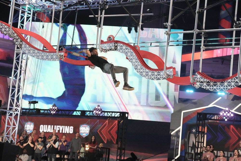 DeShawn Harris, 30, competes at the American Ninja Warrior season 14 qualifiers in San Antonio.