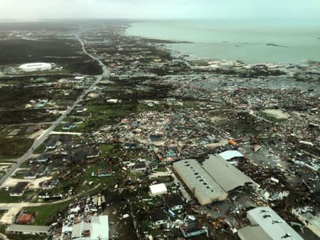 Aerial view shows devastation after hurricane Dorian hit the Abaco Islands in the Bahamas