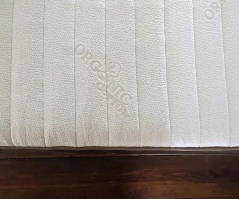 The organic cotton cover on the PlushBeds Botanical Bliss Organic Latex Mattress.