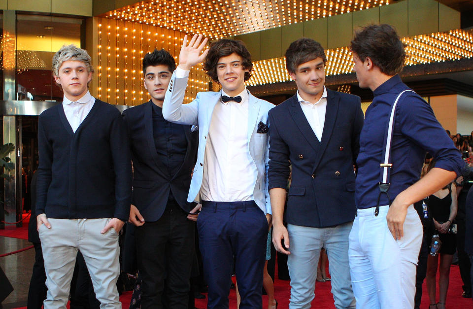 Niall Horan, Liam Payne, Harry Styles, Zayn Malik and Louis Tomlinson of One Direction arrive at the 2012 Logies