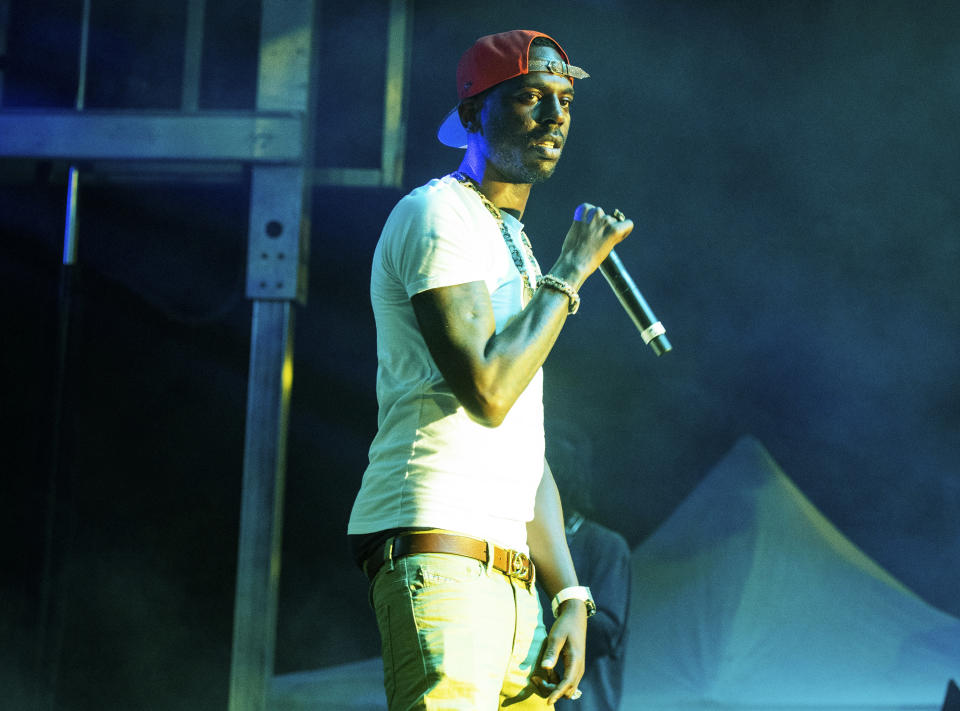 FILE - Young Dolph performs at The Parking Lot Concert in Atlanta on Aug. 23, 2020. A man charged with soliciting the killing of Young Dolph pleaded not guilty Thursday, Nov. 17, 2022, one year after the rapper and producer was shot to death while buying cookies at a bakery in his hometown of Memphis, Tenn. (Photo by Paul R. Giunta/Invision/AP, File)