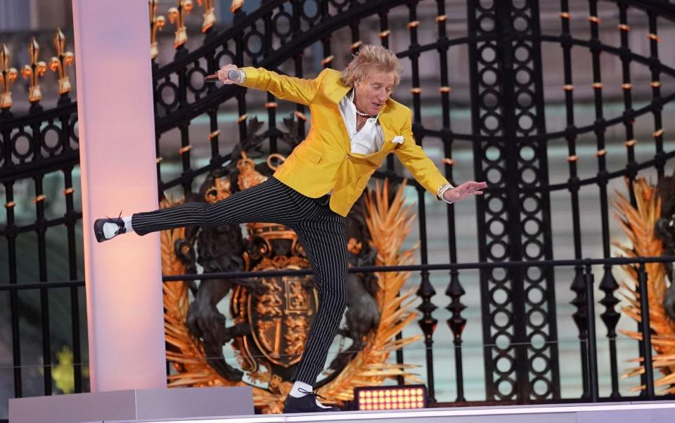 Sir Rod Stewart performs at the concert - Victoria Jones/PA Wire