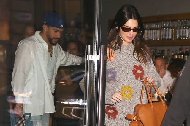 <p>BACKGRID</p> Kendall Jenner and Bad Bunny go out to dinner at Cosmo in NYC on Sept. 15.