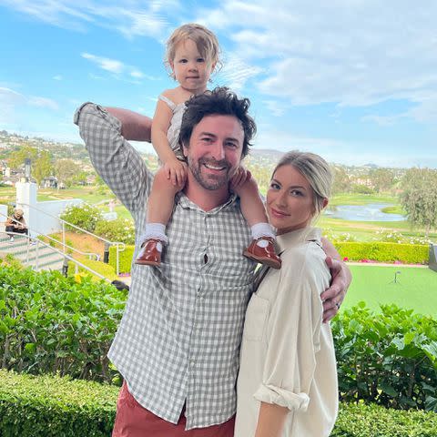 <p>Stassi Schroeder Instagram</p> Stassi Shroeder, her husband Beau Clark and daughter Hartford