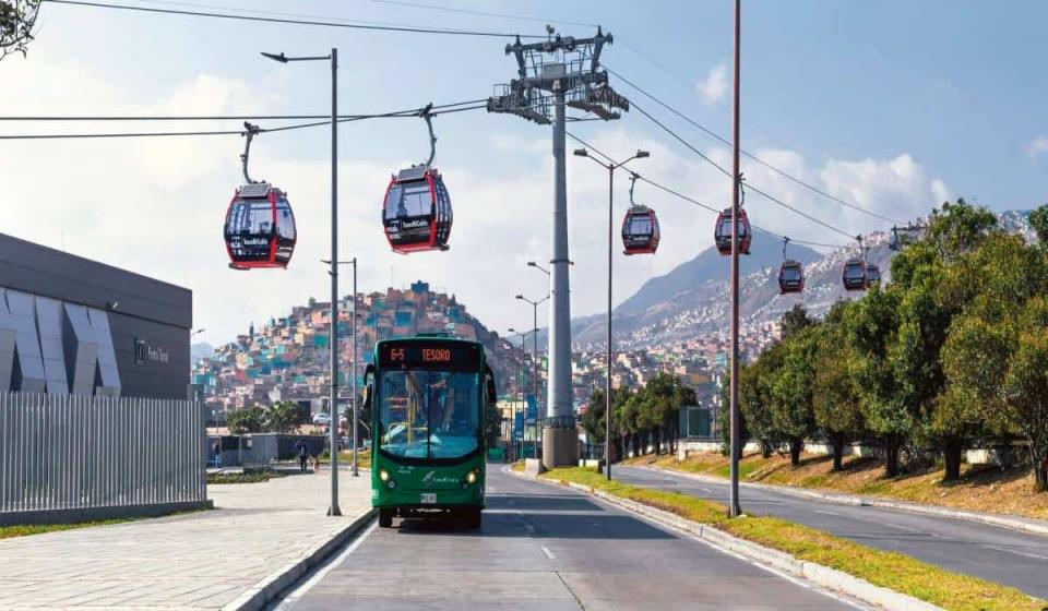 Doppelmayr está actualmente construyendo dos cables aéreos nuevos en Bogotá. Foto: Cables de Doppelmayr/Cortesía